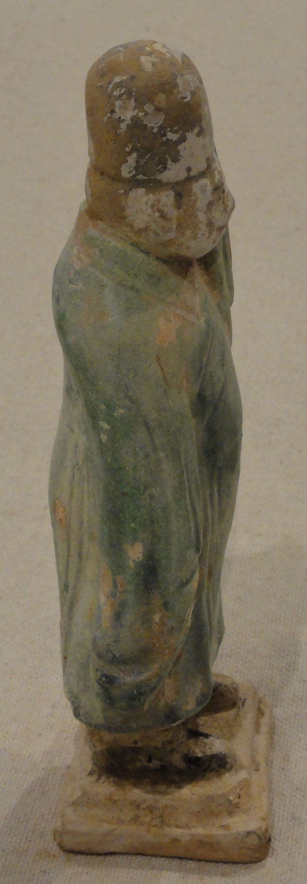 Tang Dynasty Clay Carrier Tomb Figure Green (Left)