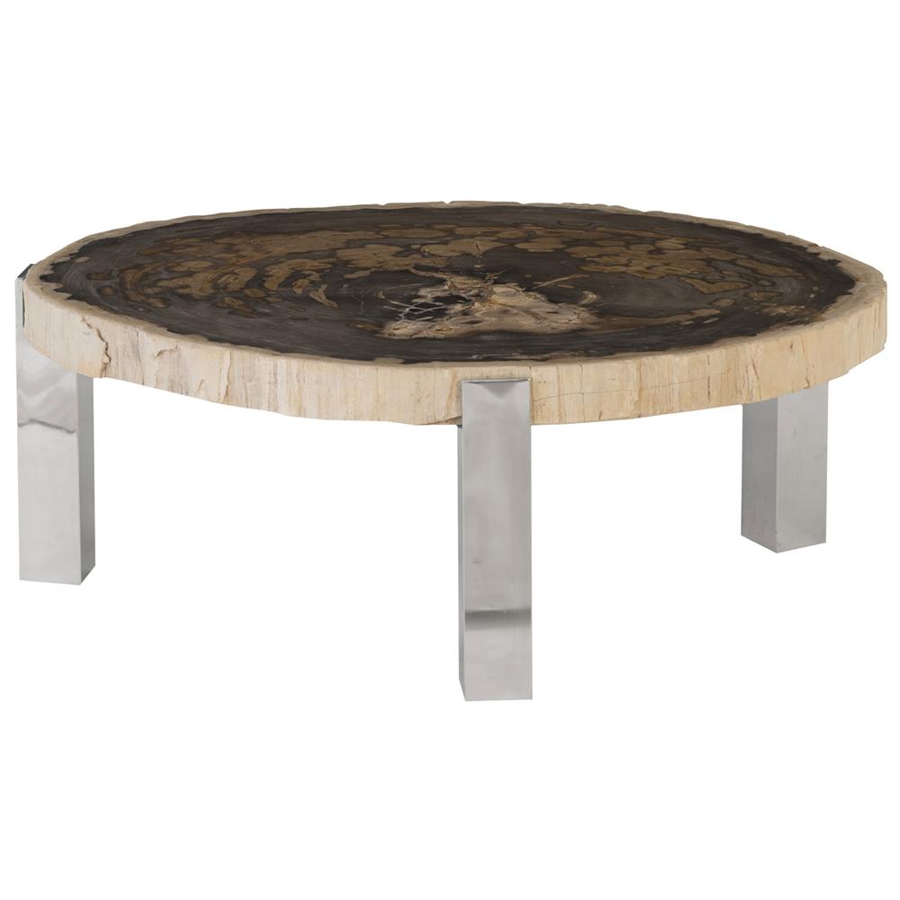 Petrified Wood Coffee Table Stainless Steel Legs santa barbara design center -