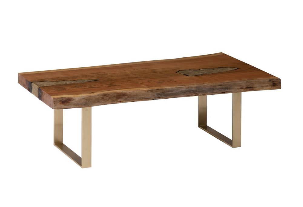 Molten Coffee Table Poured Brass in Wood, Brass Legs santa barbara design center-
